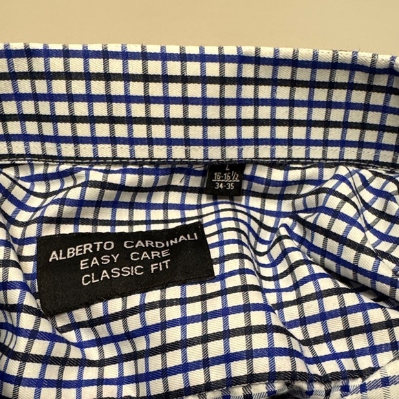 Navy Checkered Men's Casual Shirt - Picture 3 of 7